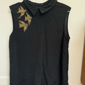 Stella McCartney Black Top with Gold Embroidery